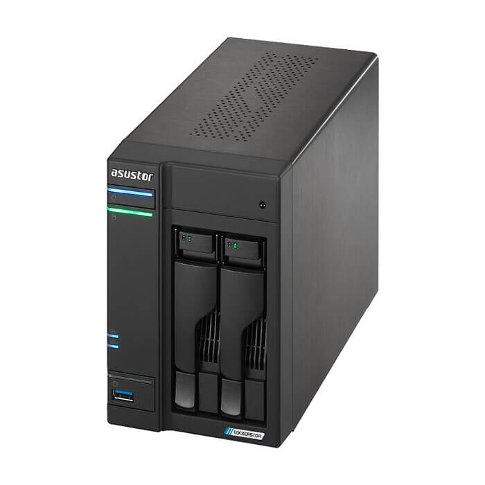 Asustor Lockerstor AS6702T, 2 Bay NAS, Intel Jasper Lake 4C 2.0 GHz, 4GB DDR4 SODIMM, M.2 NVMe x4 slots (Diskless), USB 3.2 Gen 2x2, Dual 2.5GbE Ports, WOW (Wake on WAN), AES-NI ha (тъмнейл - 3)