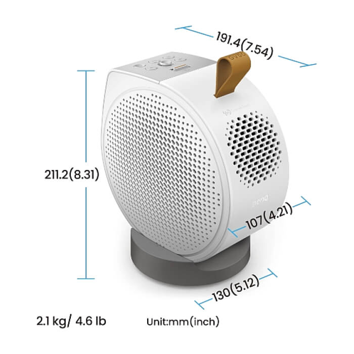 BenQ GV50, DLP, LASER, 1080p (1920x1080), 100K:1, 500 ANSI Lumens, 1.2X, Google TV, Auto Keystone, HDMI, USB-C with DP/PD, USB-A, BT 5.0, Wi-Fi, Speakers 5.1 2x 4W + 10W Woofer, Light Source Life ECO 30,000hrs, 2.1kg, White ID 90319 (тъмнейл - 5)