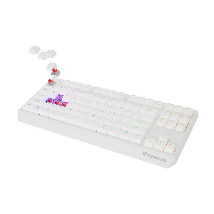 Genesis Gaming Keyboard Thor 230 TKL Wireless US White RGB Mechanical Outemu Red на супер цена
