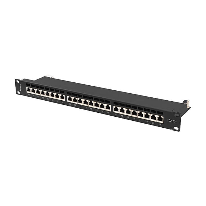 Lanberg patch panel 24 port 1U 19" CAT.7 ftp with cable organizer shielded black ID 86961 (тъмнейл - 3)