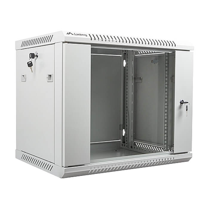 Lanberg rack cabinet 19” wall-mount 9U / 600x450 for self-assembly (flat pack), grey ID 71898 (тъмнейл - 2)