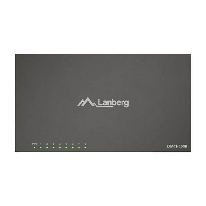 Lanberg switch DSM1-1008 8-port, 1GB/s 12V Metal case на супер цена от GT Computers Lanberg switch DSM1-1008 8-port, 1GB/s 12V Metal case на супер цена