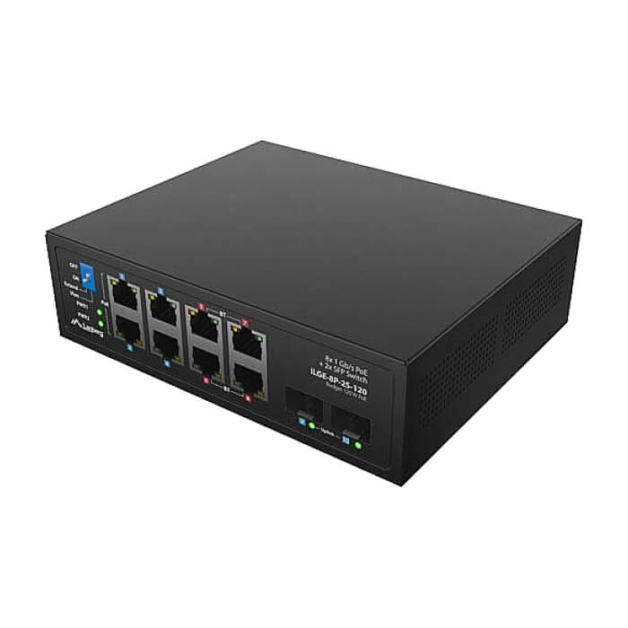 Lanberg Switch ILGE-8P-2S-120 POE 4 x BT 4 x AT 2 x SFP DIN Unmanagment Gigabit Ethernet (тъмнейл - 5)