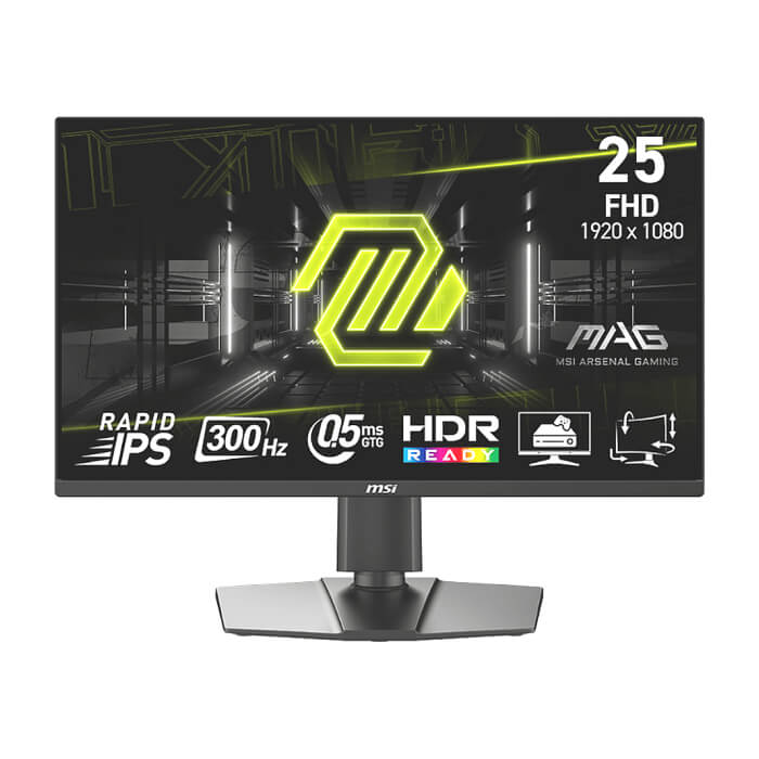 MSI MAG 255PXF, 24.5", 0.5ms, 300Hz, Rapid IPS, 1920x1080 (FHD), 16:9, AMD FreeSync Premium, 90% DCI-P3, AG, HDR Ready, 250 nits, 1000:1, DCR 100M:1, 2x2W, DP(1.2a), 2xHDMI 2. ID 93778 на супер цена от GT Computers MSI MAG 255PXF, 24.5", 0.5ms, 300Hz, Rapid IPS, 1920x1080 (FHD), 16:9, AMD FreeSync Premium, 90% DCI-P3, AG, HDR Ready, 250 nits, 1000:1, DCR 100M:1, 2x2W, DP(1.2a), 2xHDMI 2. ID 93778 на супер цена