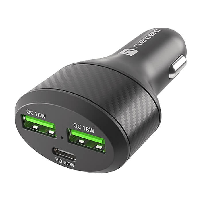 Natec Coney 2xUSB, 1xUSB-C Quick charger 84W Black ID 75232 (тъмнейл - 3)