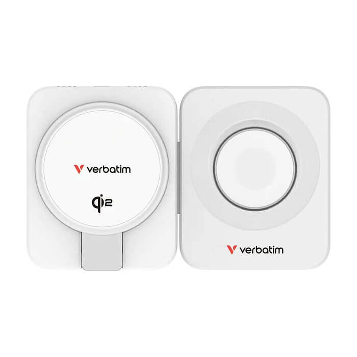 Verbatim Foldable 3-in-1 Qi2 Magnetic Wireless Power Bank 10000 mAh White ID 99019 на супер цена