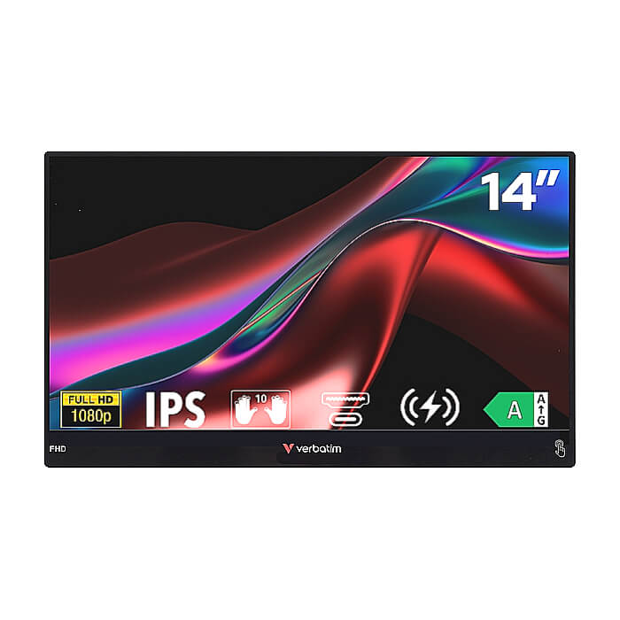 Verbatim Portable 14" FHD Touch Monitor LIGHT with Wireless Power Supply incl. Power Bank 5000mAh ID 90957 (тъмнейл - 2)