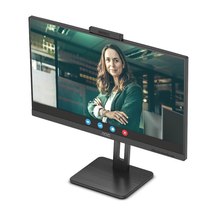 AOC 24P3CW, 23.8" IPS WLED, 1920x1080@75Hz, 4ms GtG, 300cd m/2, 1000:1, DCR 50M:1, AdaptiveSync, FlickerFree, Low Blue Light, 5Wx2, 5MP Windows Hello, Tilt, Height Adjust, Pivot, Swivel, HDMI, DP, RJ45, USB hub ID 65413 (тъмнейл - 4)