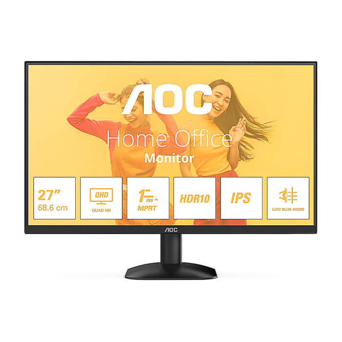 AOC Q27B35E, 27" IPS WLED, 2560x1440@75Hz, 4ms GtG, 1ms MPRT, 300cd m/2, 1500:1, 20M:1 DCR, Adaptive Sync, FlickerFree, Low Blue Light, Tilt, HDMI, DP ID 91915 на супер цена