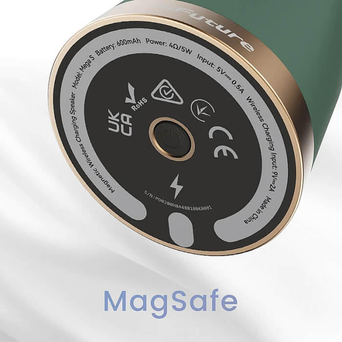 HiFuture Mega S Green, Bluetooth 5.4, MagSafe, 5W Output, Built-in MIC support Handsfree, Pair to Play (TWS Mode), Up to 10 Hours Playtime, Wireless Charge (7.5W-15W), Phone Holder ID 94785 (тъмнейл - 3)