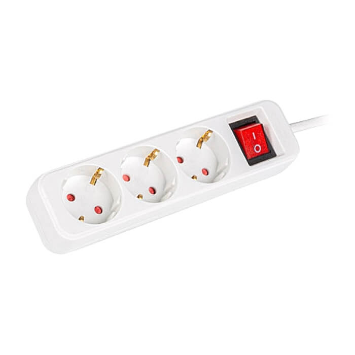 Lanberg power strip 1.5m, 3 sockets, french with circuit breaker quality-grade copper cable, white (тъмнейл - 2)