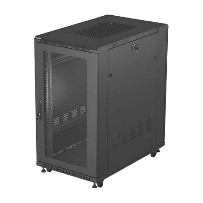 Lanberg Rack Cabinet 19" Free-Standing 22U/600X1000 (FlAT Pack) With Mesh Door Black ID 98072 (тъмнейл - 2)