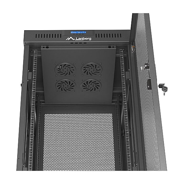 Lanberg rack cabinet 19" free-standing 32U/600X600 (FLAT PACK) with mesh door LCD black ID 87634 (тъмнейл - 3)