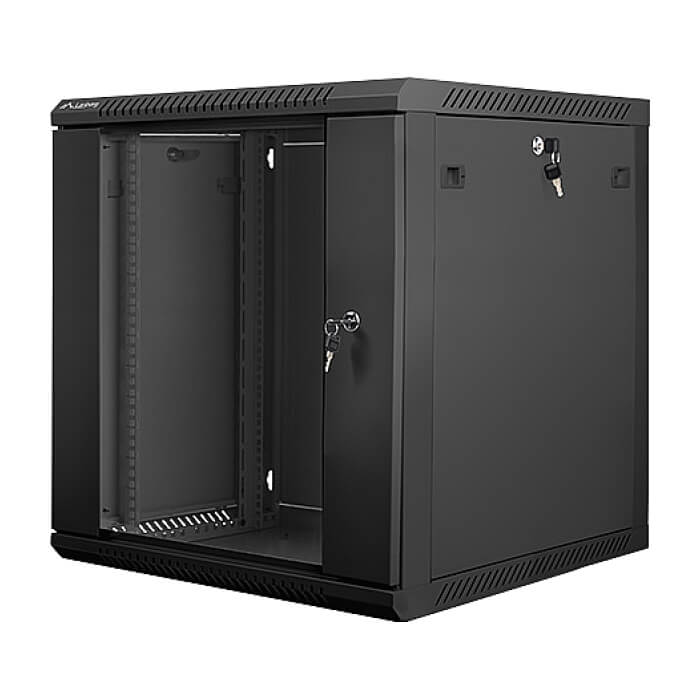 Lanberg rack cabinet 19” wall-mount 12U / 600x600 for self-assembly (flat pack), black ID 71881 (тъмнейл - 3)