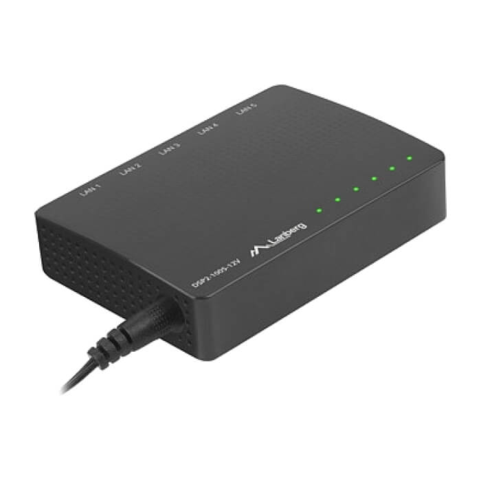Lanberg switch dsp2-1005-12v 5x 1GB/s unmanaged gigabit ethernet desktop 12v на супер цена