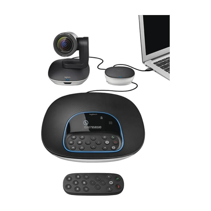 Logitech ConferenceCam Group, Full HD, Up To 14 Seats, Remote Control, HD Zoom, Autofocus, Black ID 71190 (тъмнейл - 3)