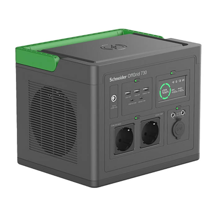 Schneider OffGrid Portable Power Station 730, 738Wh Lithium-ion, 2 Schuko, Sinewave ID 86497 (тъмнейл - 2)