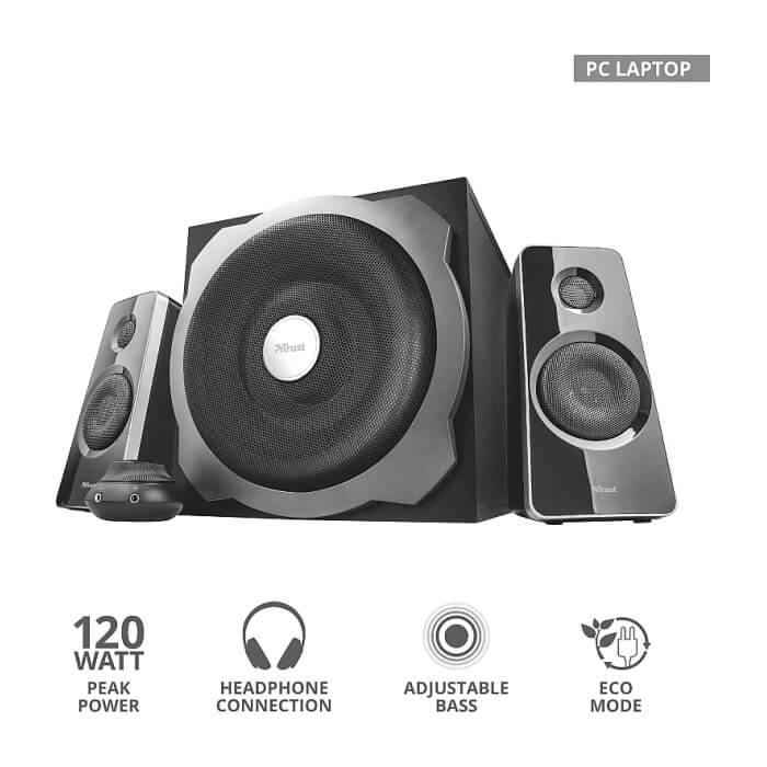 TRUST Tytan 2.1 Subwoofer Speaker Set - black (тъмнейл - 4)