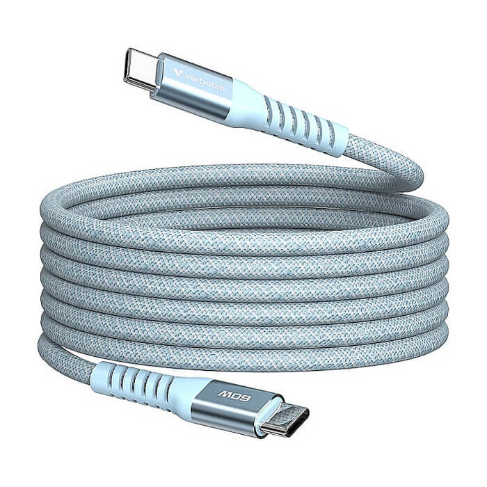 Verbatim Sync & Charge USB-C to USB-C 60W Magnetic 120 cm - Blue ID 84967 на супер цена от GT Computers Verbatim Sync & Charge USB-C to USB-C 60W Magnetic 120 cm - Blue ID 84967 на супер цена