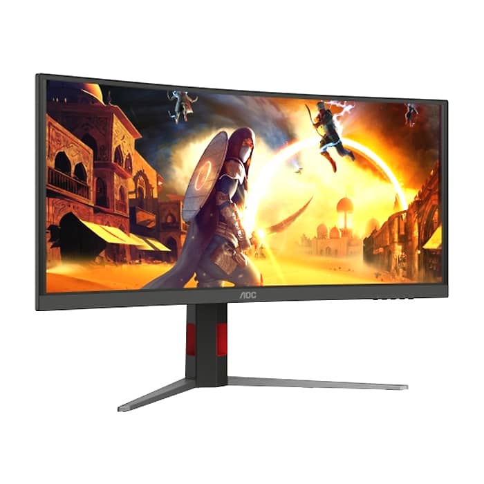 AOC CU34G4ZCA, 34" Curved 1500R, Fast VA, WLED, 3440x1440@250Hz, 1ms GtG, 0.3ms MPRT, 450cd m/2, 3000:1, Adaptive Sync, FlickerFree, Low Blue Light, Tilt, Height Adjust, Swivel, 2xHDMI, DP, USB hub (тъмнейл - 4)
