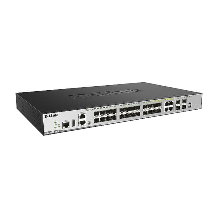 D-Link xStack 20-port SFP Layer 3 Stackable Managed Gigabit Switch including 4-port Combo 1000BaseT/SFP plus 4 10GE SFP+ (тъмнейл - 2)