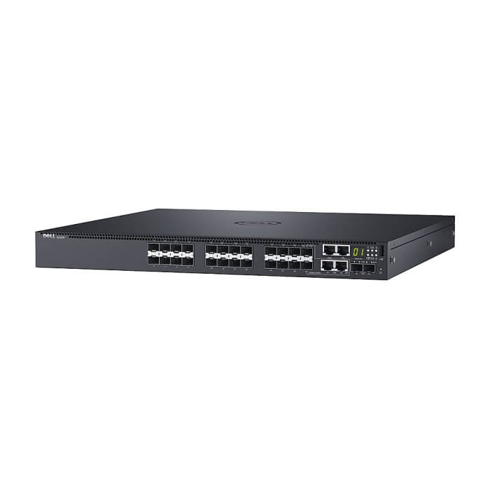 Dell Networking S3124F, L3, 24x 1GbE SFP, 2xCombo, 2x 10GbE SFP+ fixed ports, Stacking, IO to PSU air, 1x AC PSU, 3Y PS NBD, STOCK Smart Value, 210-AIMS (тъмнейл - 3)