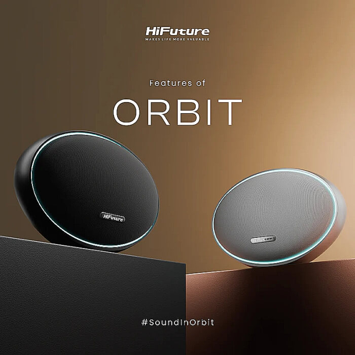 HiFuture ORBIT Silver, 80W Output (Max.power), Built-in Powerful DSP with DynaBoost Technology, Pair to Stereo Sound System (TWS Mode), Wireless 5.4, Orbit Lighting, Aluminum Elega ID 94787 (тъмнейл - 2)