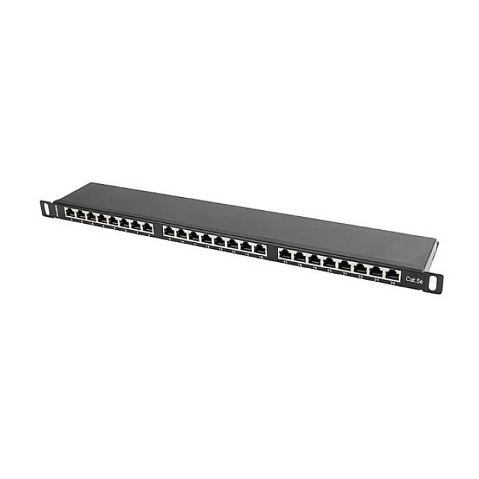 Lanberg patch panel 24 port 0.5U CAT.5E shielded, black ID 62860 (тъмнейл - 2)