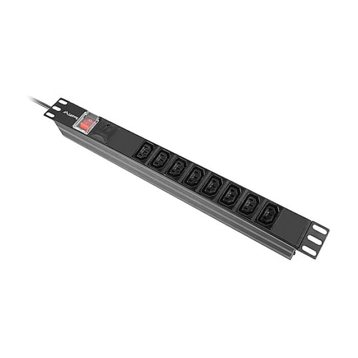 Lanberg power distribution unit (pdu) 19" 1U 16a 2m 8x iec c13 sockets black c20 (тъмнейл - 3)