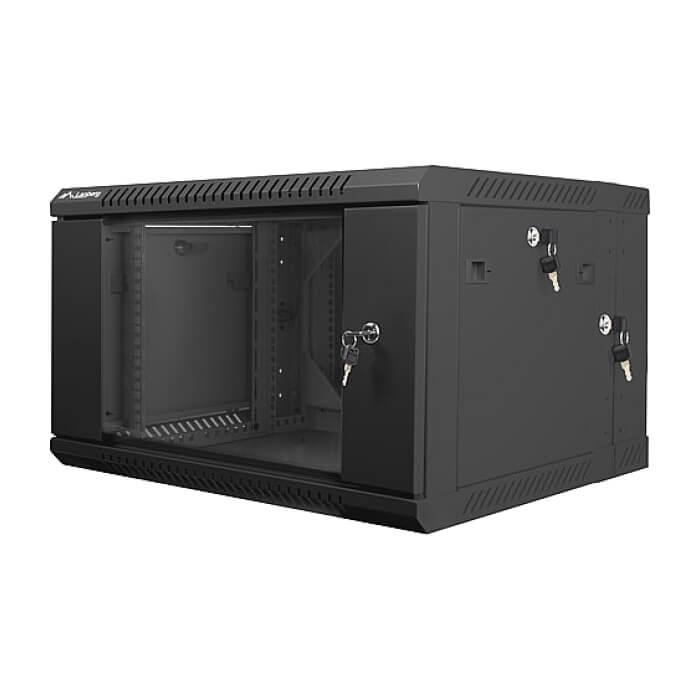 Lanberg rack cabinet 19” double-section wall-mount 6U / 600x600 for self-assembly (flat pack), black ID 71871 (тъмнейл - 3)
