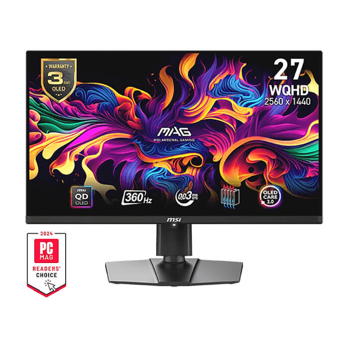 MSI MAG 271QPX QD-OLED, 26.5", 360Hz, 0.03ms, WQHD 2560x1440, Oled Care 2.0, Fanless Design with Graphene, ClearMR 13000, HDR True Black 400, AI VISION, 250 nits, 1500000:1, 1 ID 79389 на супер цена от GT Computers MSI MAG 271QPX QD-OLED, 26.5", 360Hz, 0.03ms, WQHD 2560x1440, Oled Care 2.0, Fanless Design with Graphene, ClearMR 13000, HDR True Black 400, AI VISION, 250 nits, 1500000:1, 1 ID 79389 на супер цена