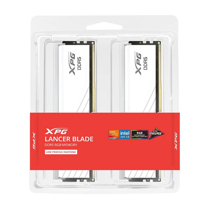ADATA LANCER BLADE RGB 64GB (2x32GB) DDR5 6000 MHz CL30 White ID 98573 на супер цена от GT Computers ADATA LANCER BLADE RGB 64GB (2x32GB) DDR5 6000 MHz CL30 White ID 98573 на супер цена