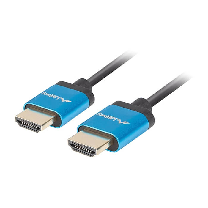 Кабел - Lanberg HDMI M/M V2.0 cable 1.8m, 4K Slim, black ID 72521 (тъмнейл - 2)