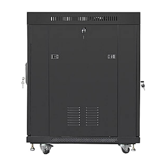 Lanberg rack cabinet 19" free-standing 15U/800x1000 (flat pack) with mesh door lcd black v2 ID 87196 (тъмнейл - 2)