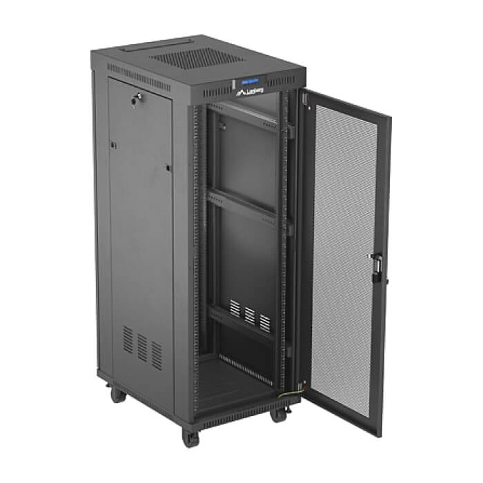Lanberg rack cabinet 19" free-standing 32U/600X800 (FLAT PACK) with mesh door LCD black ID 87633 (тъмнейл - 2)