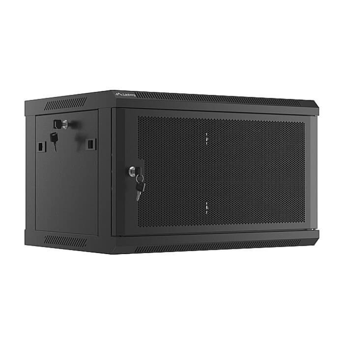 Lanberg rack cabinet 19" wall-mount 6U/600x450 with perforated door black (flat pack) ID 87604 (тъмнейл - 2)