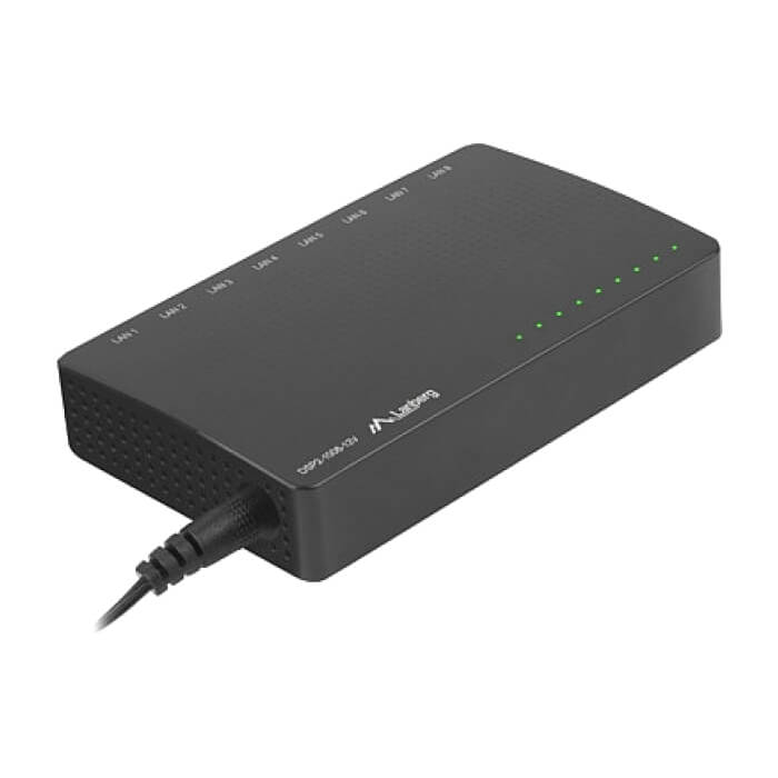 Lanberg switch dsp2-1008-12v 8x 1GB/s unmanaged gigabit ethernet desktop 12v на супер цена
