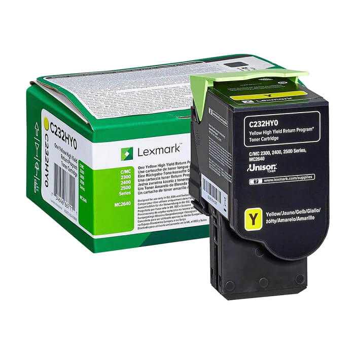 Lexmark C232HY0 C/MC2325, 2425, 2535, MC2640 Yellow Return Programme 2.3K Toner Cartridge ID 68416 на супер цена