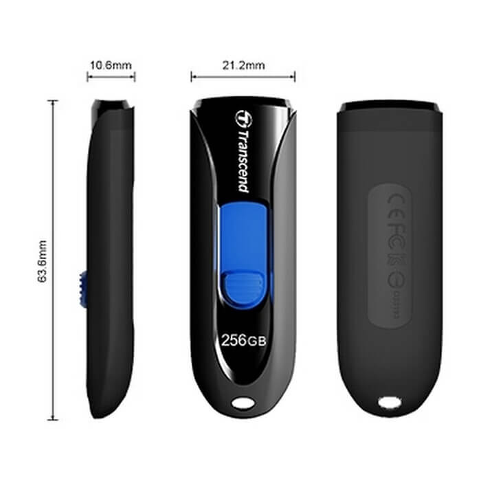 Transcend 256GB, USB3.1, Pen Drive, Capless, Black ID 74159 (тъмнейл - 5)
