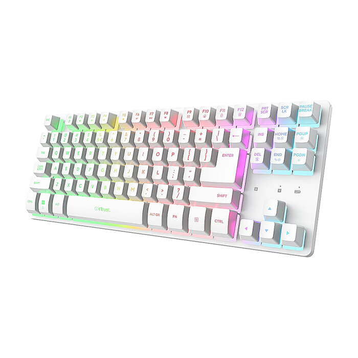 TRUST GXT831W Thado TKL Wireless Keyboard White US (тъмнейл - 2)