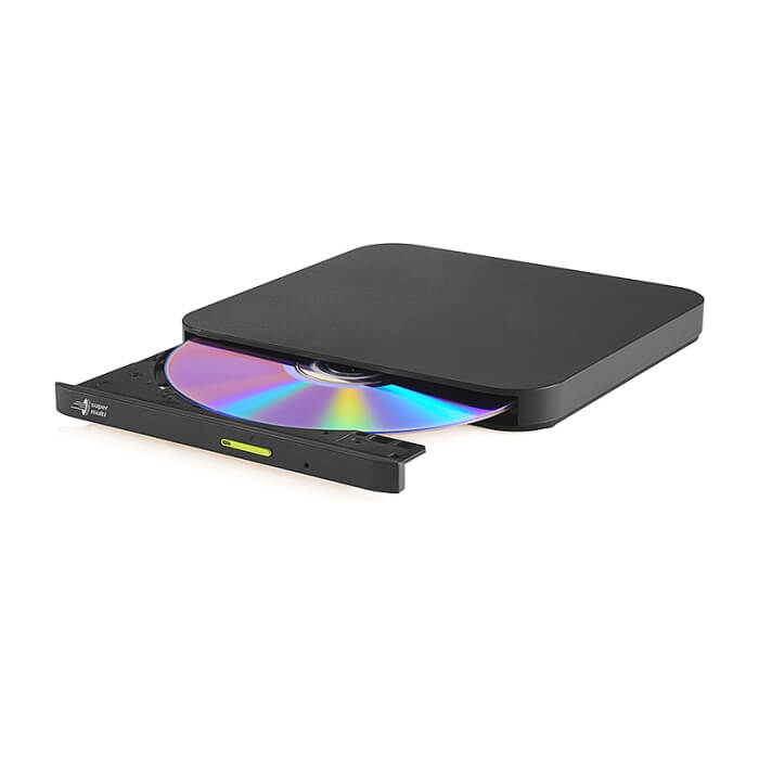 Hitachi-LG GP96YB70 Slimmest External DVD-RW, Super Multi, Lightest, Android Connectivity, Win 10 & MAC OS Compatible, Black (тъмнейл - 2)
