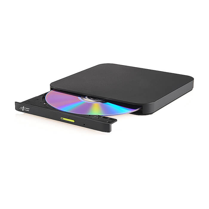 Hitachi-LG GP96YB70 Slimmest External DVD-RW, Super Multi, Lightest, Android Connectivity, Win 10 & MAC OS Compatible, Black (тъмнейл - 2)