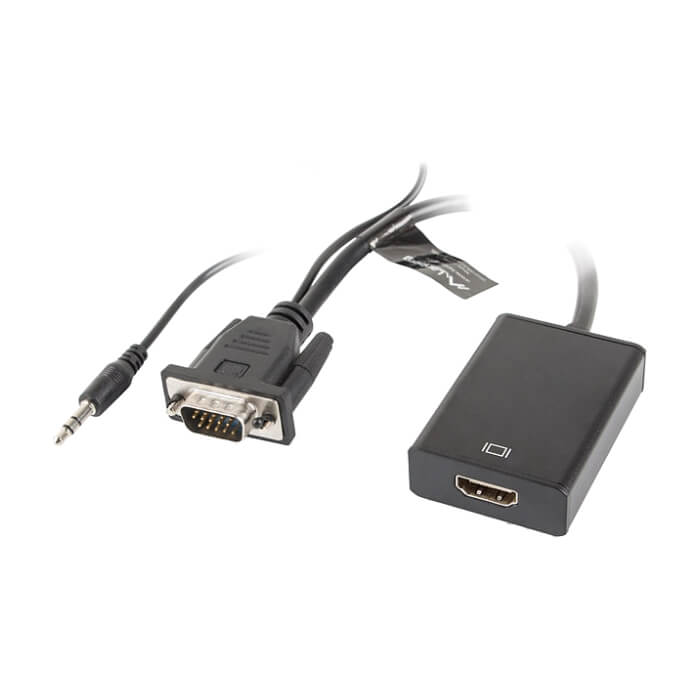 Lanberg adapter VGA (f) + audio 3.5mm jack -> HDMI (m) (тъмнейл - 2)
