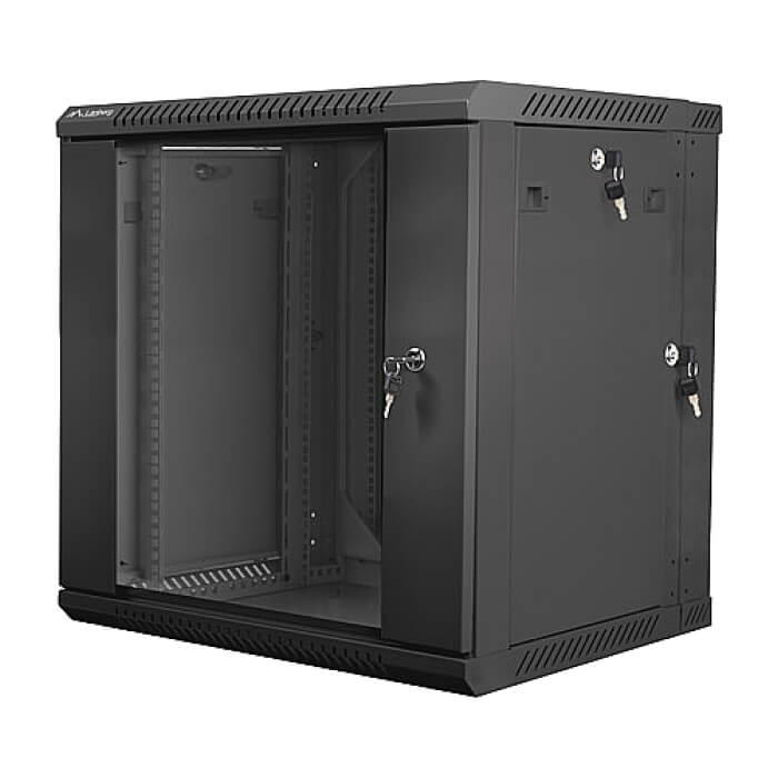 Lanberg rack cabinet 19” double-section wall-mount 12U / 600x600 for self-assembly (flat pack), black ID 71867 (тъмнейл - 3)