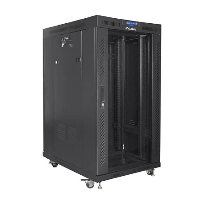 Lanberg rack cabinet 19" free-standing 22U/800x1000 (flat pack) with mesh door lcd black v2 ID 87973 (тъмнейл - 5)