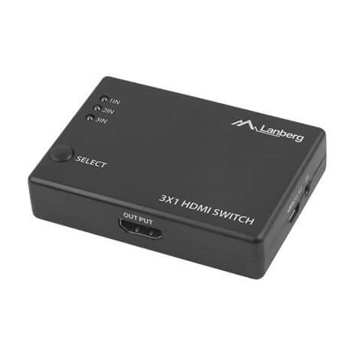 Lanberg Video Switch 3x HDMI + Micro USB port + Remote Controller, black (тъмнейл - 5)