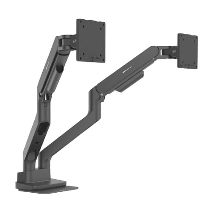 BenQ DUAL MONITOR ARM, BenQ Dual Ergo Arm BDH01, UNIVERSAL DESKTOP DEVICE BDH01 BLACK, Fits screens up to 35 inches, VESA compatibility for 75x75mm and 100x100mm patterns, Weight C ID 95517 (тъмнейл - 2)