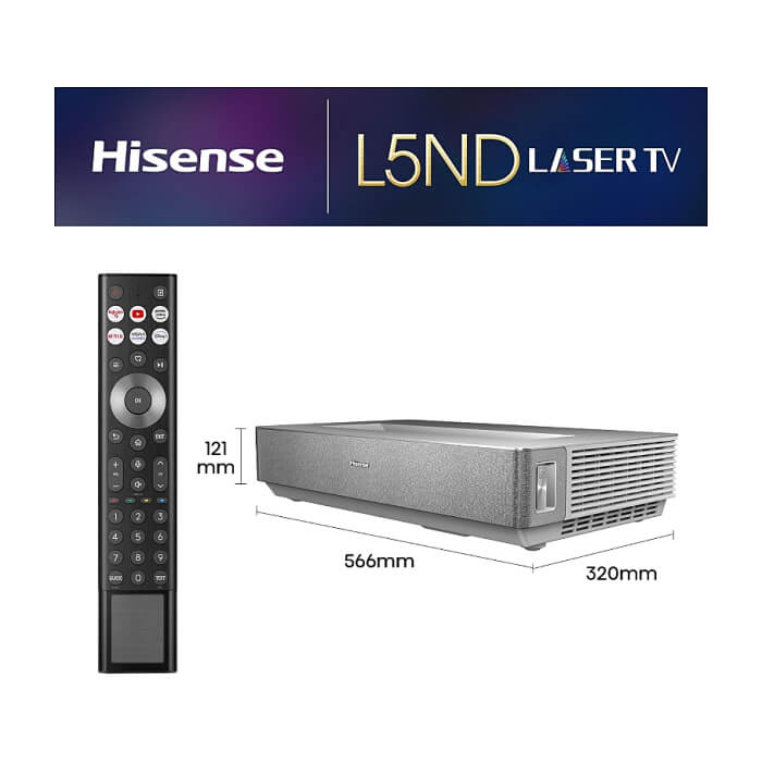 Hisense 120" 120L5ND, 4K Ultra HD 3840x2160, Laser TV, Smart, Vidaa, Black ID 95271 (тъмнейл - 2)