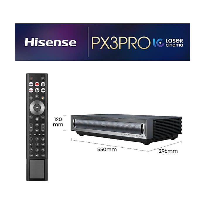 Hisense projector PX3-PRO Home Cinema, 3000;1,3x HDMI,1x LAN, Black ID 93354 (тъмнейл - 2)