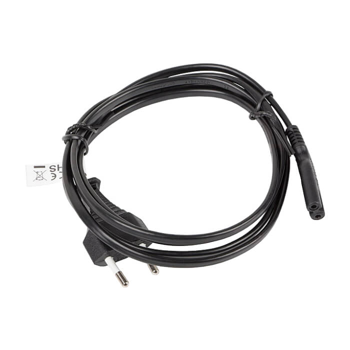 Кабел - Lanberg CEE 7/16 -> IEC 320 C7 EURO (RADIO) power cord 1.8m VDE, black ID 72485 (тъмнейл - 2)
